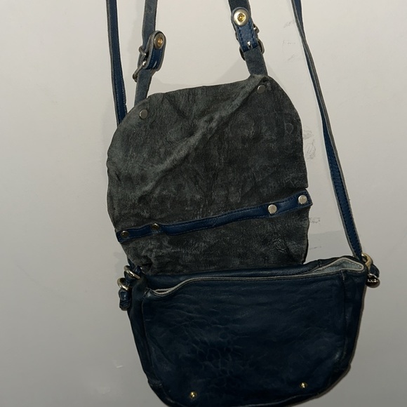 Craie Artistes amoureux Blue Leather Crossbody Bag - Picture 7 of 11